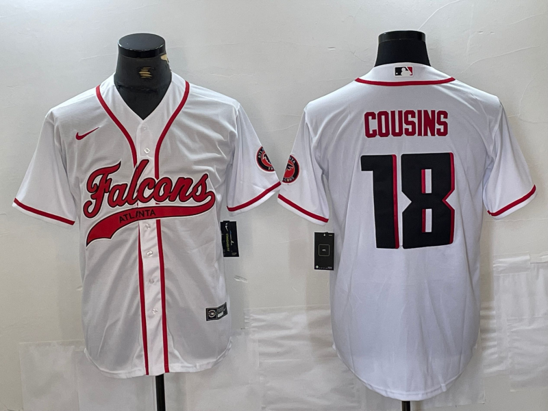 Men's Atlanta Falcons Kirk Cousins #18 White Jersey Joint Edition